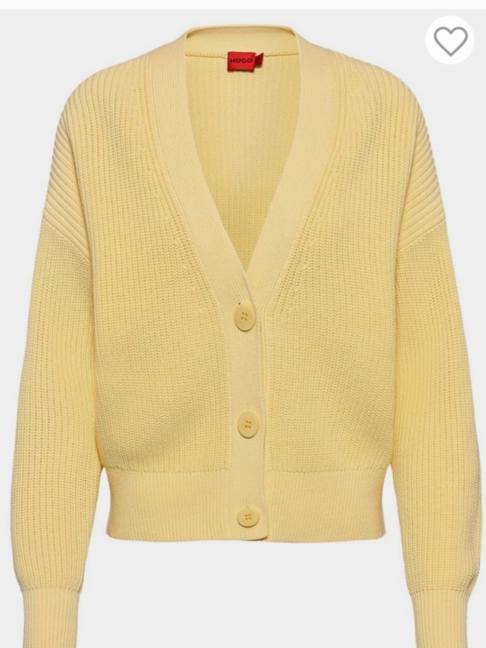 Hugo by Hugo Boss Sindella Size L Oversized Yellow Cardigan like new